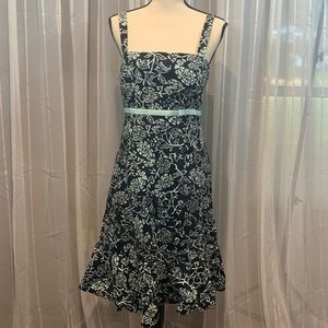 Perfect sun dress.  Black w/ light turquoise. 14P